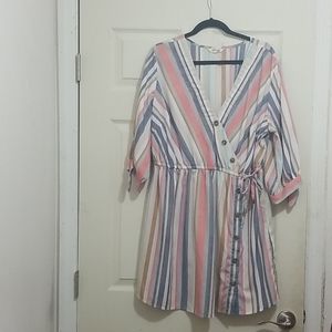 3/4 sleeve stripe dress